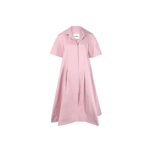 JIL SANDER Розовые Женские Короткие Платья с Рукавами