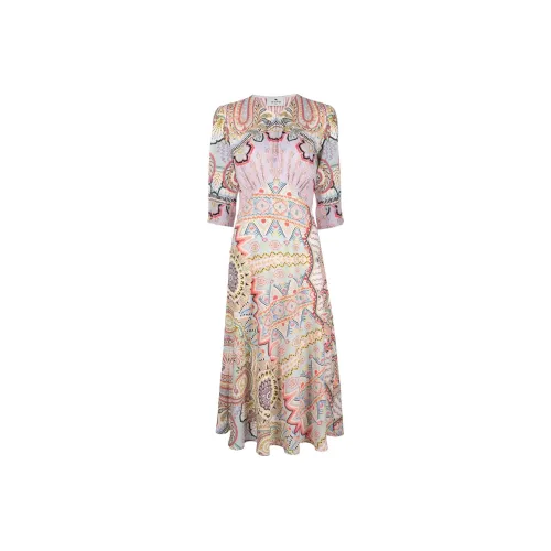 ETRO Розовые Женские Платья с Коротким Рукавом
