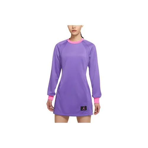 Джордан Длинный рукав Платье Женское Тонкий Фиолетовый Розовый