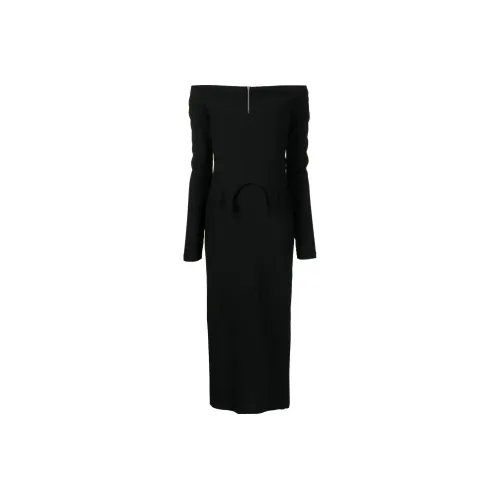 DION LEE Черное Женское Длинное Платье с Рукавами