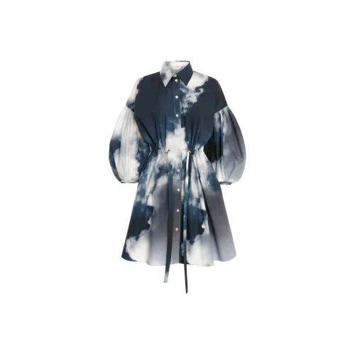 Alexander McQueen Blue Женские Длинные Рукава Платья