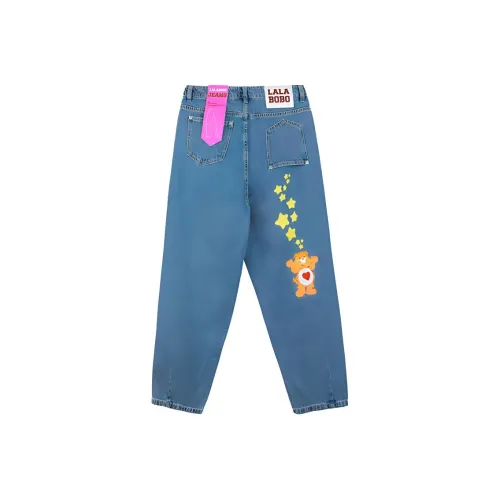 LALABOBO Джинсы Женские Средне-голубой Белый