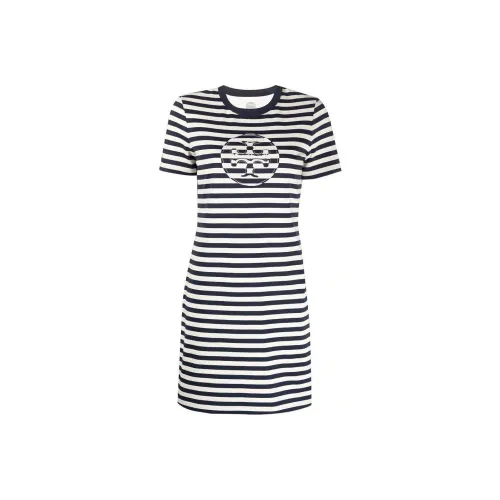 Tory Burch Белое Женское Короткое Платье с Рукавами