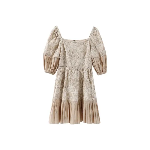 YUMOMO STAR A Линия Юбка Платье Ореховый Серый