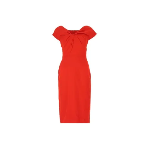 Alexander McQueen Red Женские Короткие Платья с Рукавами