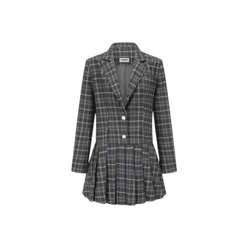 SHRO ENRO Длинное платье с длинными рукавами женское серое