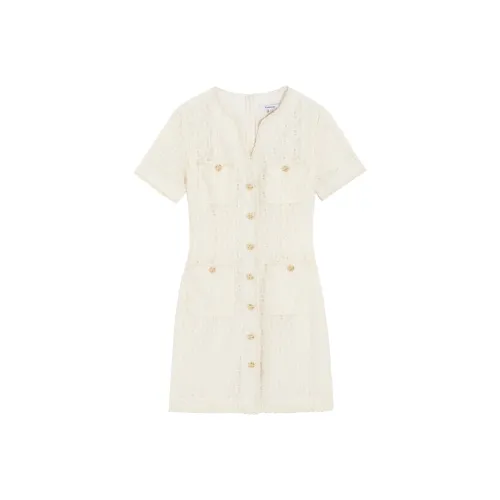 BEBE Короткий рукав Платье Женское Экрю