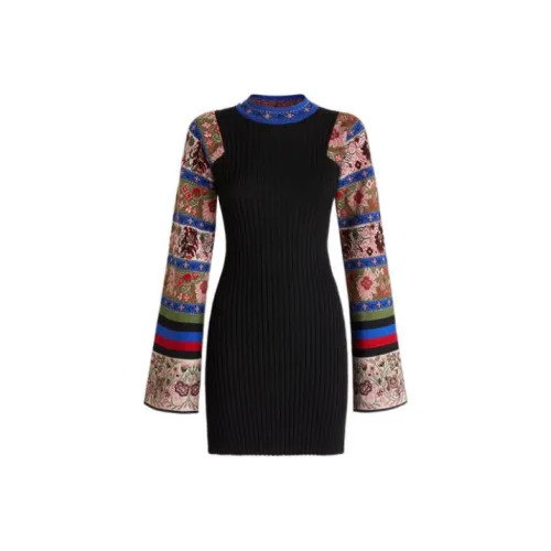 ETRO Многоцветные Женские Длинные Платья с Рукавами