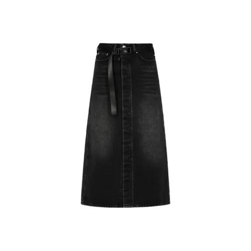 EVISU Черные Женские Джинсовые Длинные Юбки