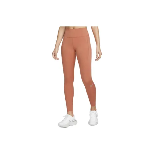 NIKE Оранжево-красные Женские Леггинсы
