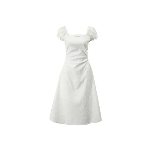 COVT Короткий рукав Платье Женское Белое
