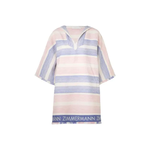 Zimmermann SS24 Длинное платье с длинными рукавами женское красное синее