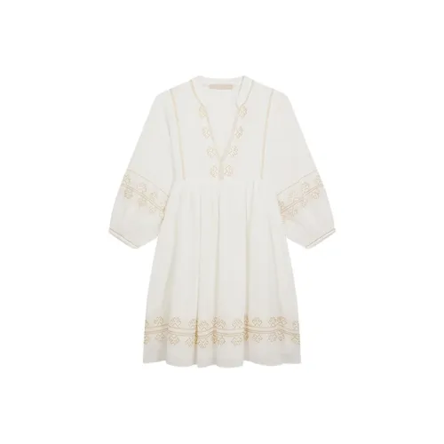 Vanessa Bruno Длинное платье с длинными рукавами женское белое