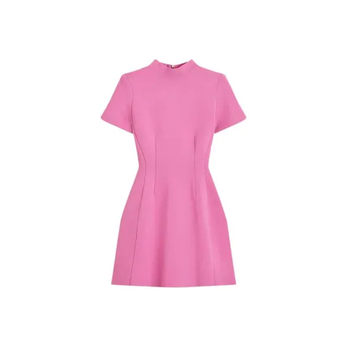 SCANLAN THEODORE Crepe KNIT Peplum Платье Короткий Рукав Платье Женские Пион Розовый