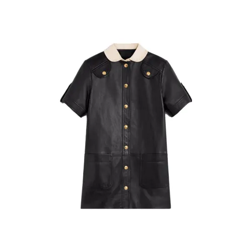 CELINE Черное Женское Короткое Платье с Рукавами