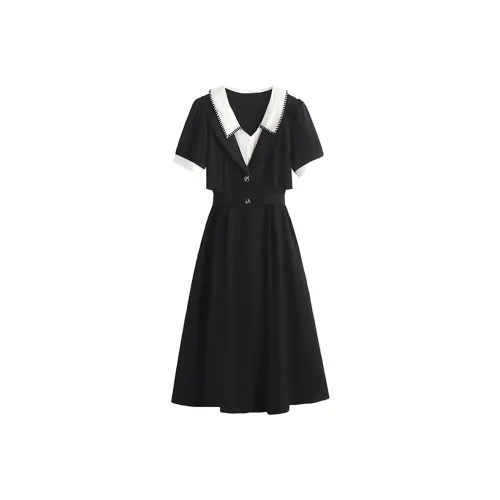 ZUKIZUKI Короткое платье с короткими рукавами женское черное