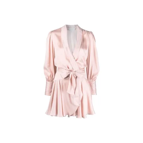 Zimmermann Розовый Женские Длинные Платья с Рукавами