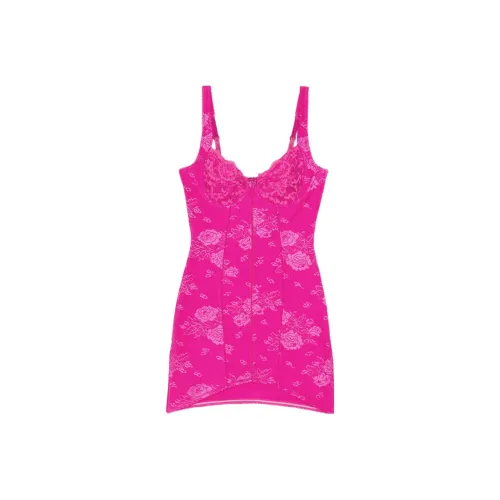 Balenciaga SS22 Slip Платье Регулярный крой Женский Ярко-розовый