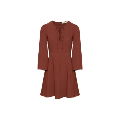 SEE BY CHLOE Red Женские Длинные Платья с Рукавами