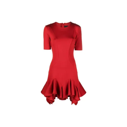 GIVENCHY Короткое платье с короткими рукавами женское красное