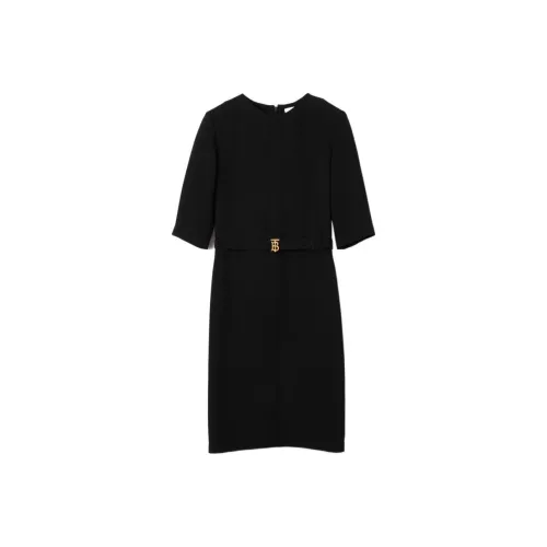 Burberry SS23 Короткий рукав Платье Женское Черное