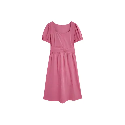 Love To Serve Короткий рукав Платье Женское Фуксия