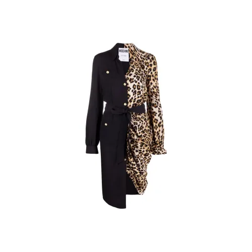 MOSCHINO Черное Женское Длинное Платье с Рукавами