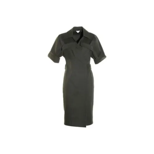 Bottega Veneta SS23 Короткий рукав Платье Женское Темно-зеленый