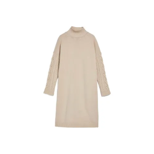 WEEKEND MaxMara Экрю Женские Длинные Платья с Рукавами