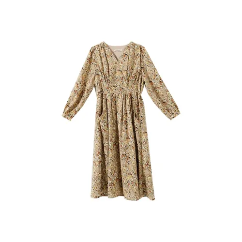 YUMOMO STAR Женские Длинные Платья с Рукавами