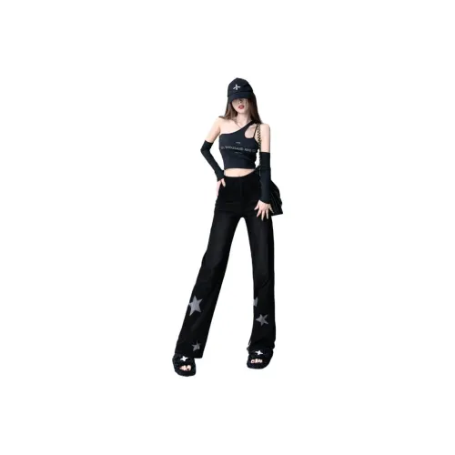 PUNCHUN Studio Джинсы Женские Черные