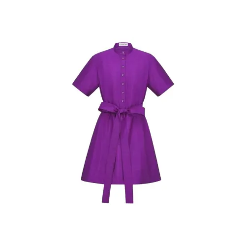 DIOR Фиолетовые Женские Короткие Платья с Рукавами