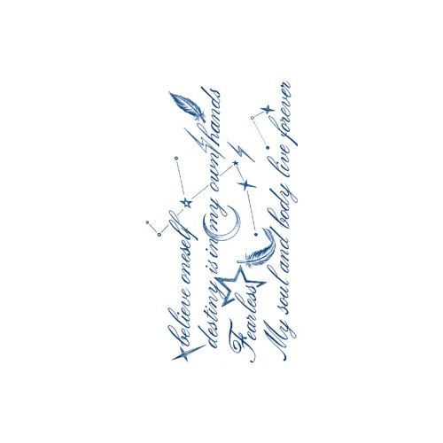 LIEJI Звезда Перо Желание Травяной Татуировка Наклейка