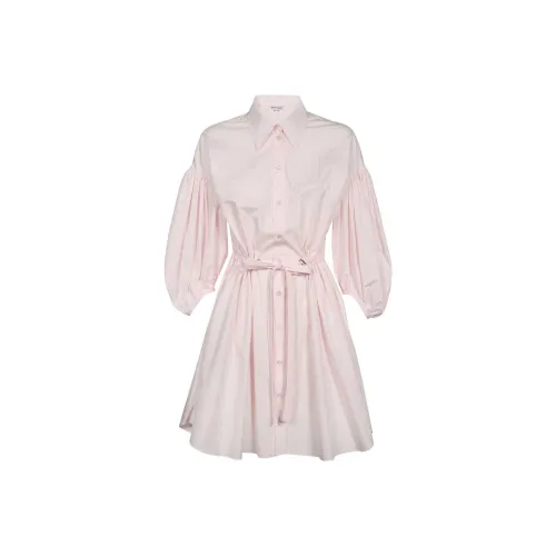Alexander McQueen Розовые Женские Длинные Платья с Рукавами
