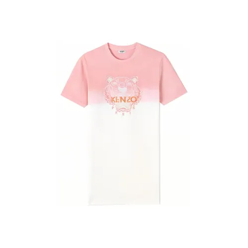 KENZO Розовые Женские Короткие Платья с Рукавами