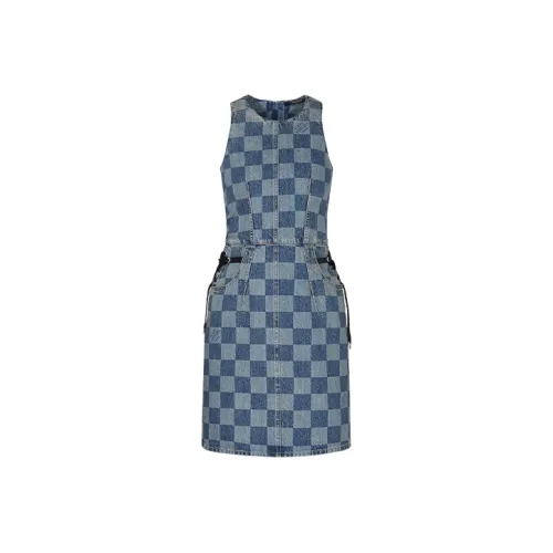 LOUIS VUITTON Без рукавов Платье Женское Синее
