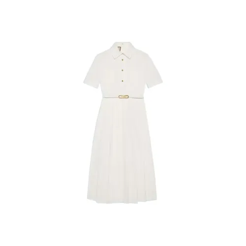 GUCCI Короткий рукав платье женский белый