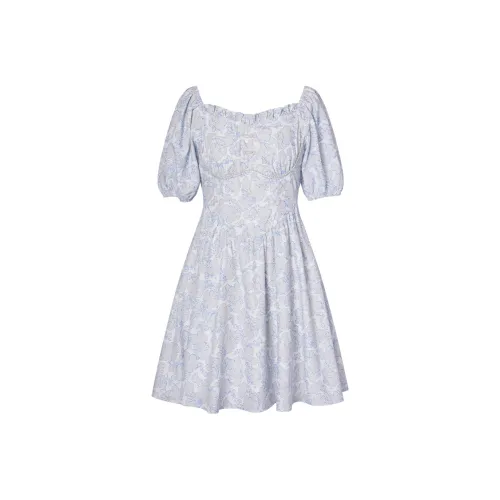 I'M ONE Белое Женское Короткое Платье с Рукавами