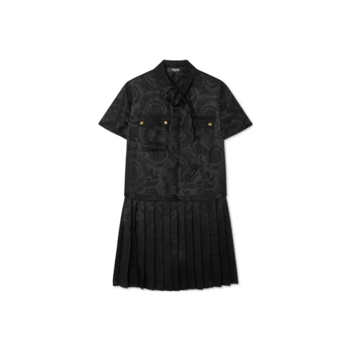 FANSIZHE SS24 Короткое платье с короткими рукавами женское черное