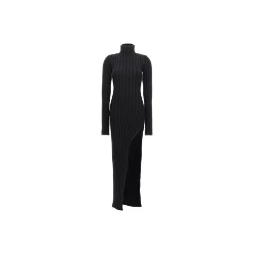 Ann Demeulemeester Длинное платье с длинными рукавами женское черное