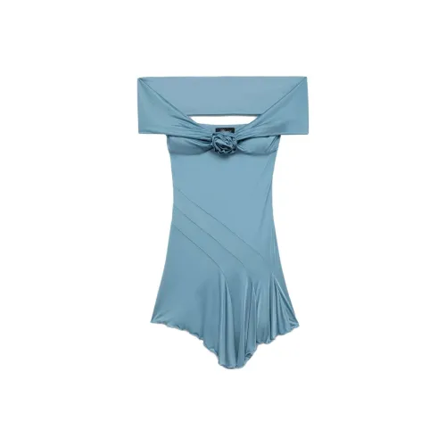 Blumarine Blue Женские Короткие Платья с Рукавами