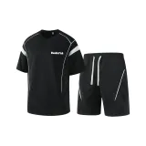 Комплект (черная футболка+черные шорты)