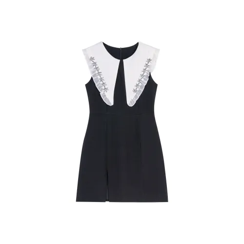 Leather Cat A Линия Юбка Платье Черный