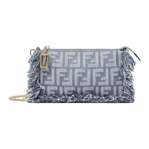 FENDI Baguette Жаккардовая ткань Сумка-багет Сумка через плечо Сумка через плечо Женская Синяя