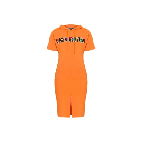 MOSCHINO Апельсин Женские Короткие Платья с Рукавами