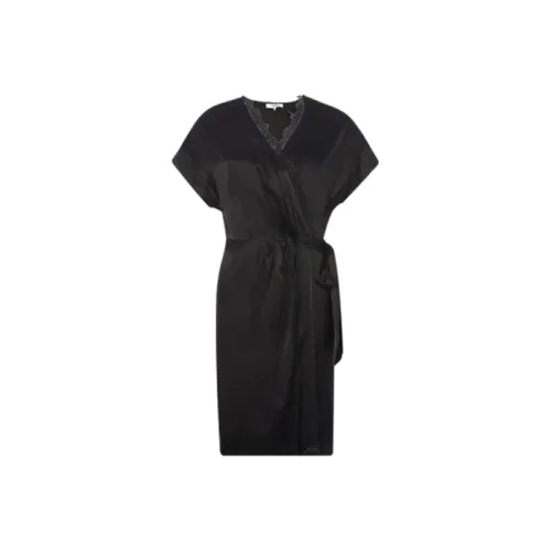 SUNCOO Black Женские Короткие Платья с Рукавами
