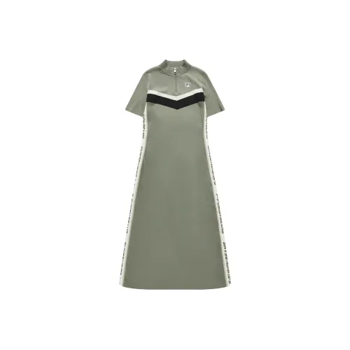 FILA FUSION Короткий рукав Платье Женское Темно-умбра Хаки