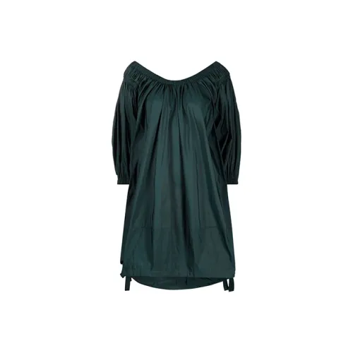 Alexander McQueen FW21 Длинное платье с длинными рукавами женское лесной зеленый