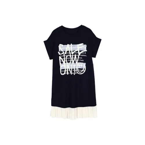 TOUCH Короткий рукав Платье Женское Черное и Бежевое