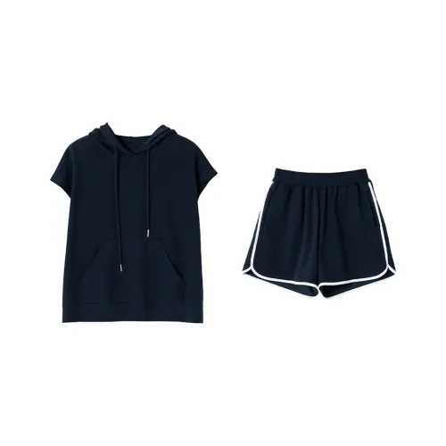 SOON FLOWER Комплект Свитшот Женский Темно-синий